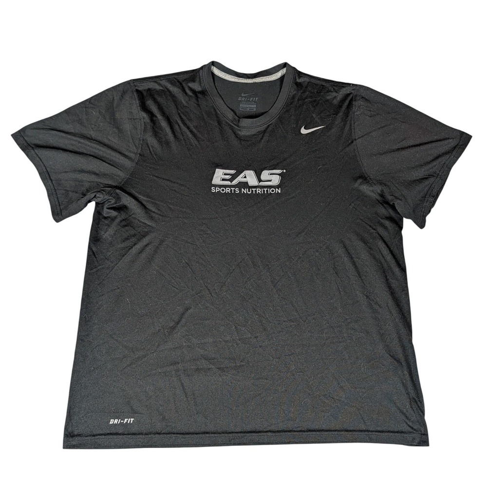 Nike T-Shirt Mens XL Black EAS Sports Nutrition Dri-FIT Short Sleeve Good